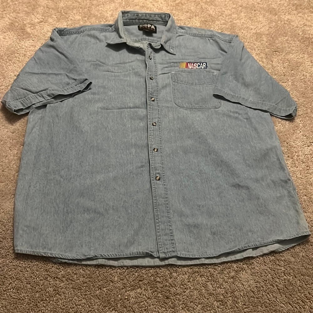 Vintage Denim Button Down Casual Shirt Copa Banana NASCAR Men's XXL‎ 2XL